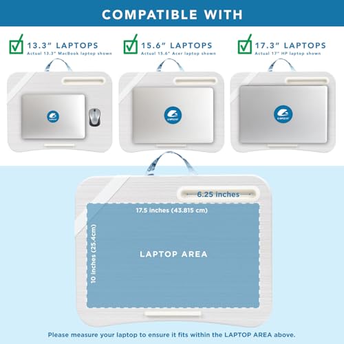 LAPGEAR XL Designer Lap Desk – Blue Blossoms, Fits 17.3” Laptops - color: Blue Blossoms