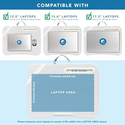 LAPGEAR XL Designer Lap Desk – Blue Blossoms, Fits 17.3” Laptops - color: Blue Blossoms