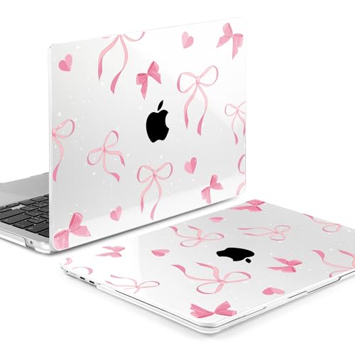 MEEgoodo Case for M5/M4/M3/M2 MacBook Air 13 inch Case 2026 2025 2024 2022, Fit Model A3449/A3240/A3113/A2681, Laptop Hard Shell Compatible with MacBook Air 13.6-inch, Pink Ribbons Bows - color: Pink Ribbons Bows