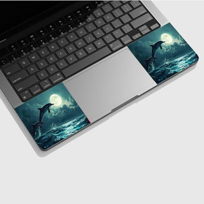Universal Laptop Skin Sticker with 2 Wrist Pad Skins, Waterproof Scratch Resistant Vinyl Laptop Cover Decal, Cut to Fit for 11–15.6 Inch MacBook HP Dell Lenovo, Dolphins - color: Dolphin