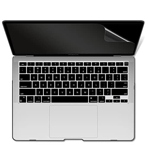 IBENZER Compatible with 2022 2021 2020 MacBook Air 13 inch case M1 A2337 A2179 A1932, Hard Shell Case&Keyboard Cover&Screen Film for Mac Air 13 with Touch ID, Black, AT13BK+2 - color: Black