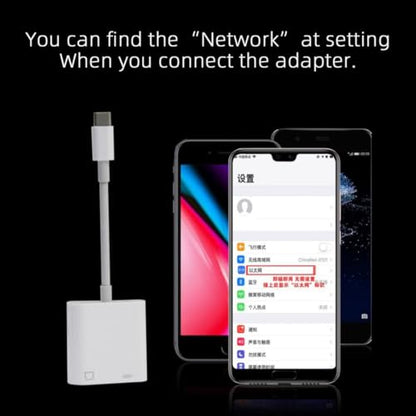 chenyang 2 in 1 USB C to RJ45 100Mbps Networking Adapter with PD 24W Charge for Laptop Tablet Phone - style: RJ45 2-in-1