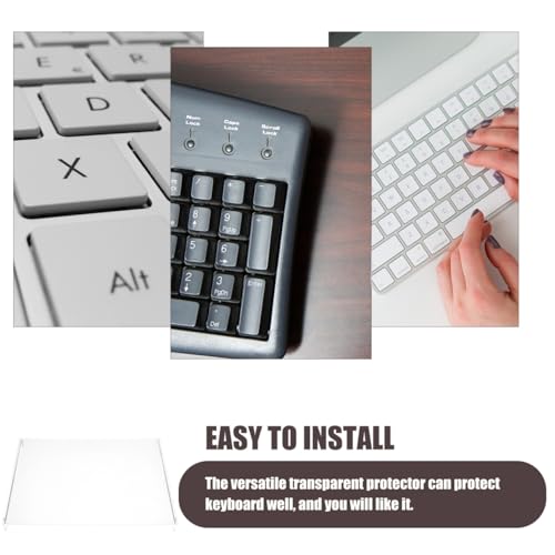 ULTECHNOVO Clear Keyboard Protector Acrylic Keyboard Dust Cover Transparent Cover for Laptop and Desktop Waterproof and Dirt-Proof Accessory for Home Office Use 15.74 X 10.43 X 1.57 in - size: 40.00X26.50X4.00CM