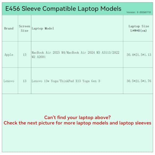 Smatree Elite Laptop Sleeve for 13 inch Apple MacBook/Lenovo ThinkPad | for 13 inch Apple MacBook Air 2025/2024, Lenovo ThinkPad X13 Yoga/Lenovo 13w Yoga, Protective Laptop Case with Pocket(E456) - size: 13 inch/E456/Size: 32.2*22.2cm