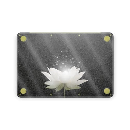 Glossy Glitter Laptop Skin Compatible with Apple MacBook Neo - Twilight Lotus - Premium 3M Vinyl Protective Wrap Decal Cover - Easy to Apply | Crafted in the USA by MightySkins - color: Twilight Lotus, size: MacBook Neo Full Cover Skin, style: Glossy Glit