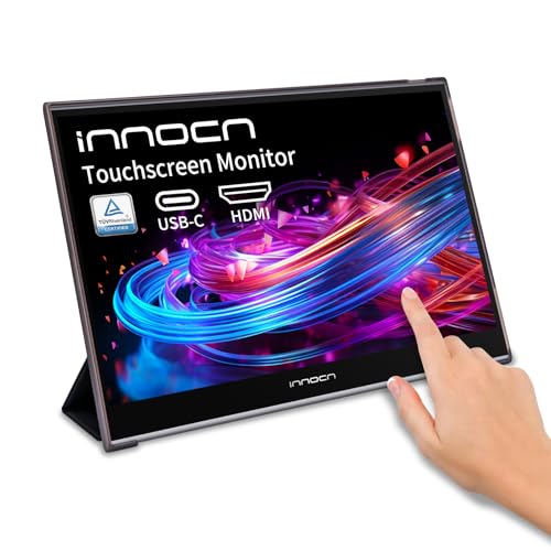 INNOCN 15.6 inch Portable Monitor Touchscreen for Laptop FHD 1080P USB C HDMI External Display Travel Second Monitor for MacBook Windows Tablets Android Chrome PS4 Switch Mini PC, No Battery - style: Touch/with Stand Cover