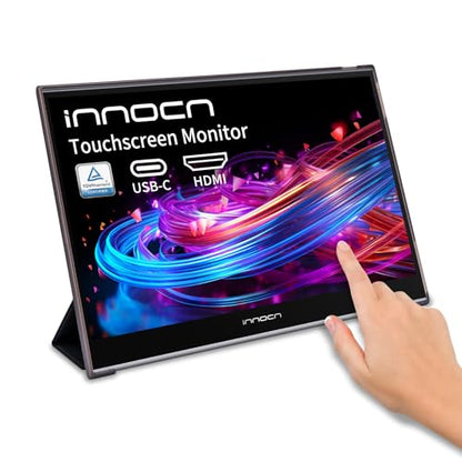 INNOCN 15.6 inch Portable Monitor Touchscreen for Laptop FHD 1080P USB C HDMI External Display Travel Second Monitor for MacBook Windows Tablets Android Chrome PS4 Switch Mini PC, No Battery - style: Touch/with Stand Cover