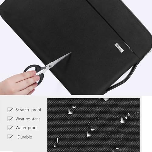 Voova Laptop Sleeve Case 13 13.6 Inch with Handle, 360°Protective Waterproof Slim Computer Bag Cover Compatible with MacBook Air 13 M1/M2/M3/M4 2020-2024, MacBook Pro 13, IPad Air/Pro 13, Black - color: Black, size: 12.6-13.6 Inch