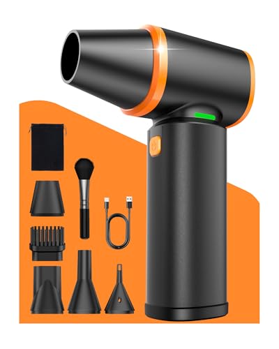 Compressed Air Duster, 180000RPM High-Velocity Electric Air Duster with Stepless Speed Control, Rechargeable Portable Cordless Air Blower for Home, Car, Computer, and Keyboard Cleaning