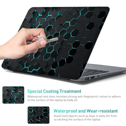 12.1-15.6 Inch Laptop Skin Decal, Universal Reusable Vinyl Laptop Cover Sticker, Waterproof Art Decal Protector in Black Honeycomb - color: Black Honeycomb