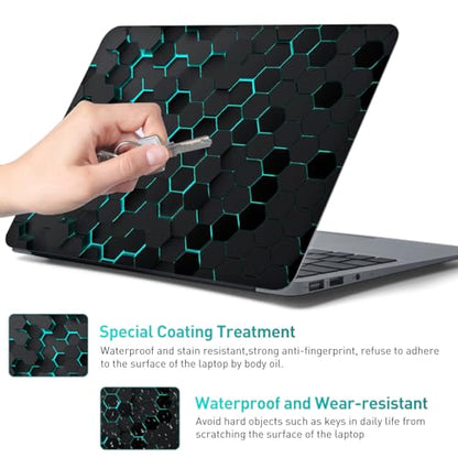 12.1-15.6 Inch Laptop Skin Decal, Universal Reusable Vinyl Laptop Cover Sticker, Waterproof Art Decal Protector in Black Honeycomb - color: Black Honeycomb