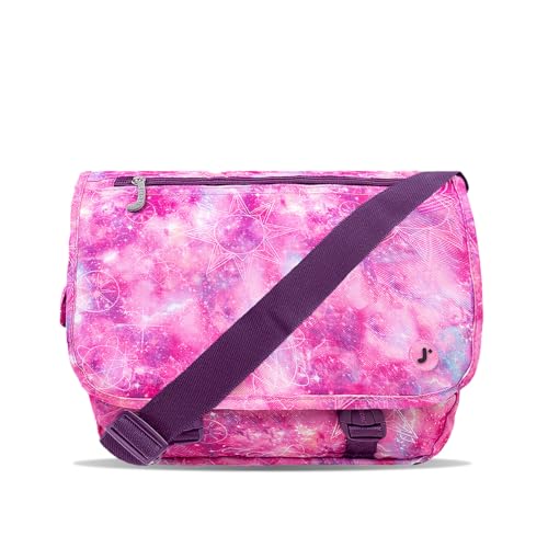 J World New York Terry Messenger Bag for Women Girls School Kids - color: Purple Galaxy
