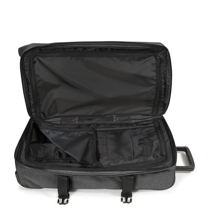 Eastpak Tranverz M – 78L Large Wheeled Luggage with Dual Compartments, TSA Lock, Compression Straps & Smooth-Wheeling System, Black Denim - color: Black Denim, size: 78 Liter Checked Bag