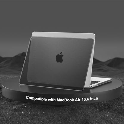 MOSISO Compatible with MacBook Air 13 inch Case M5 M4 M3 M2 2026-2022 | 4 in 1 Kit Matte Hard Shell for MacBook Air 13.6 Case, Anti-Fingerprints&Ultra-Thin, A3449 A3240 A3113 A2681, Black Clear - color: Black Clear