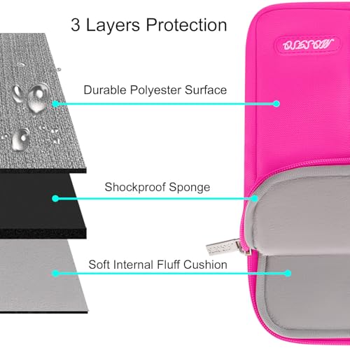 MOSISO Laptop Case 13 inch, Laptop Sleeve Bag with Pocket | Compatible with MacBook Neo A3404 2026/Air/Pro 13 M5/M4/M3/M2/M1 2026-2016, Polyester Vertical Computer Bag, Bright Rose - color: Bright Rose, size: 13 inch