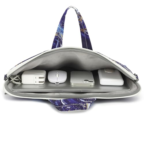 DACHEE Laptop Shoulder Bag for 15 Inch/15.6 Inch Macbook Pro - color: Royal Blue Marble Shoulder