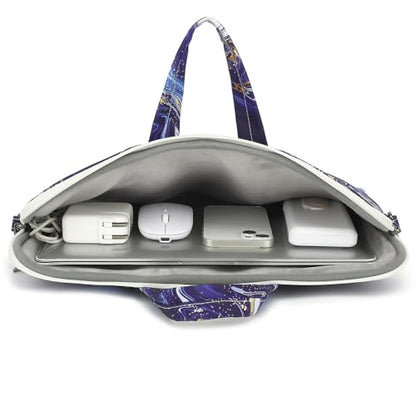 DACHEE Laptop Shoulder Bag for 15 Inch/15.6 Inch Macbook Pro - color: Royal Blue Marble Shoulder