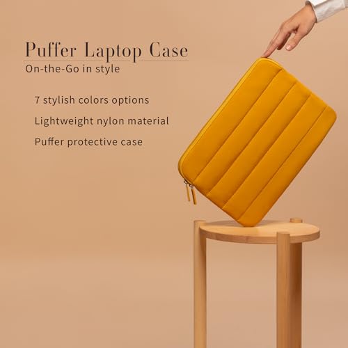 ANECDOTE Laptop Case 15-16 Inch – A Perfect Laptop Sleeve - Compatible with MacBook Air/Pro 15 inch M3 M2 M1 Chip Pro Max 2023-2021 – Fits Well, Made of 100% Nylon with Aesthetic Design (Marigold) - color: Marigold, size: 15-16 inches