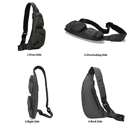 NICGID Sling Bag Chest Shoulder Backpack Crossbody Daypack for Men Women | Travel Outdoor Hiking Concealed Carry Fishing Fanny Tool Small Casual - color: Black-1
