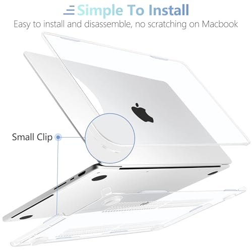 MEEgoodo for M5 MacBook Pro 16 inch Case 2026 2024 2023 2021 (Fit Model A3429/A3428/A3403/A3186/A2991/A2780/A2485) M5 M4 M3 M2 M1 Pro/Max, Laptop Case with Keyboard & Webcam Cover, Crystal Clear - color: Crystal Clear