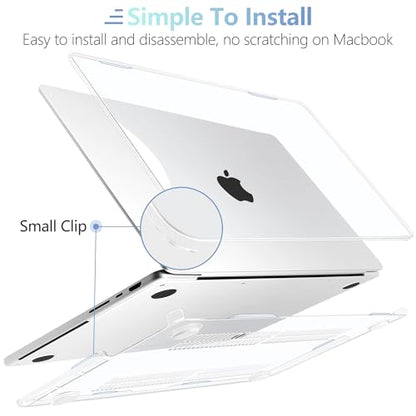 MEEgoodo for M5 MacBook Pro 16 inch Case 2026 2024 2023 2021 (Fit Model A3429/A3428/A3403/A3186/A2991/A2780/A2485) M5 M4 M3 M2 M1 Pro/Max, Laptop Case with Keyboard & Webcam Cover, Crystal Clear - color: Crystal Clear