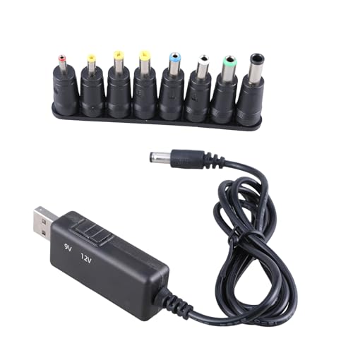 USB Adapter Converter Cable DC5V 9V 12V with 8 Plugs for Router Fan Charging Bank Portable - color: Line 8 adapters