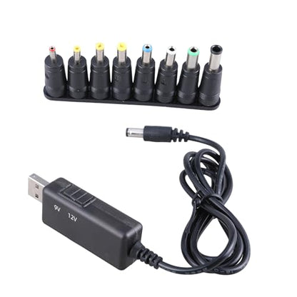 USB Adapter Converter Cable DC5V 9V 12V with 8 Plugs for Router Fan Charging Bank Portable - color: Line 8 adapters