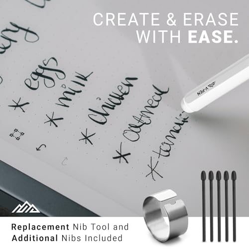 V-Pen EMR Stylus Remarkable 2 Pen Replacement with Digital Eraser + 5 Tips | 4096 Pressure Level Sensitivity & Palm Rejection | Digital Pen Marker Plus Compatible Kindle Scribe & Tablet Pen | White - style: V-Pen Stylus White