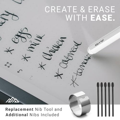 V-Pen EMR Stylus Remarkable 2 Pen Replacement with Digital Eraser + 5 Tips | 4096 Pressure Level Sensitivity & Palm Rejection | Digital Pen Marker Plus Compatible Kindle Scribe & Tablet Pen | White - style: V-Pen Stylus White
