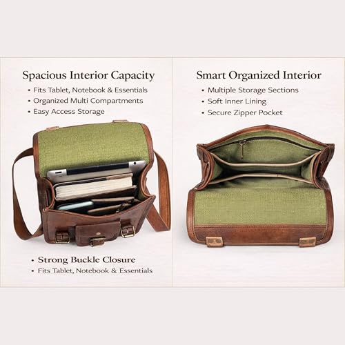 Vintage Genuine Leather iPad/Tablet/tab/Kindle Satchel Cross Body Shoulder Messenger Bag - size: Small