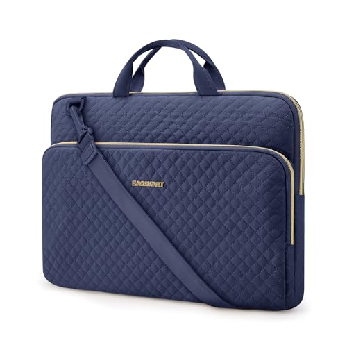 BAGSMART Laptop Sleeve 15-15.6 inch Case Protective Water-Resistant | Lightweight Laptop Bag for Women with Pocket and Handle, Compatible with MacBook, HP, Dell, Acer and Asus notebooks - color: Navy Blue, size: 15.6 Inch