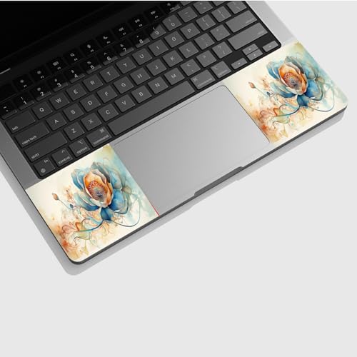 Universal Laptop Skin Sticker with 2 Wrist Pad Skins, Waterproof Scratch Resistant Vinyl Laptop Cover Decal, Cut to Fit for 11–15.6 Inch MacBook HP Dell Lenovo, Abstract Art Flower - color: Abstract Art Flower
