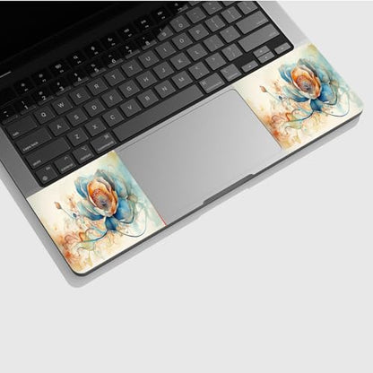 Universal Laptop Skin Sticker with 2 Wrist Pad Skins, Waterproof Scratch Resistant Vinyl Laptop Cover Decal, Cut to Fit for 11–15.6 Inch MacBook HP Dell Lenovo, Abstract Art Flower - color: Abstract Art Flower