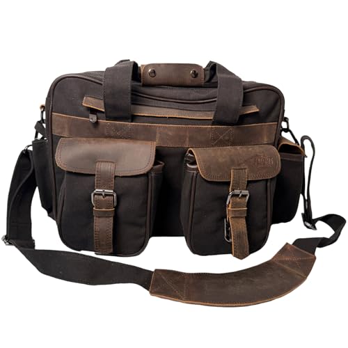 Flight Outfitters Bush Pilot Folio Flight Bag | Padded Shoulder Strap, Radio Pocket, Fuel Tester Holder, Laptop Tablet Sleeve - color: Black