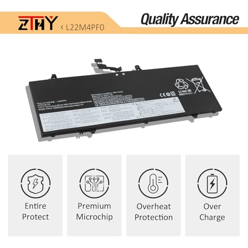 L22M4PF0 L22C4PF1 Laptop Battery Replacement for Lenovo Yoga Slim 6-14APU8 | 6-14IAP8 6-14IRH8 6-14IRP8 7-14IMH9 7-14IRP8 Series 5B11J63614 5B11N45328 L22C4PF0 L22D4PF0 L22D4PF1 L22M4PF1 15.44V 60Wh - size: 10.24*3.98*0.20 inchL22M4PF0