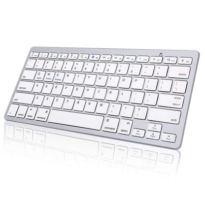 Multi Device Bluetooth Keyboard Rechargeable Wireless Keyboard 3-in-1 Slim Keyboard with Number Pad Full Size Bluetooth Keyboard for Windows Tablet Laptop - White