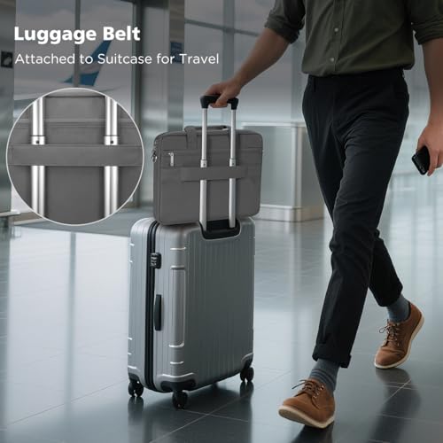 NIDOO 14-15 inch Laptop Shoulder Bag Briefcase Messenger Sleeve for 15" MacBook Air M4 M3 / 15" Surface Laptop 5 4 3/16" MacBook Pro M4 M3 M2/ 15" Dell Latitude 5540/15" Lenovo ThinkBook 15 Gen 4 - color: Dark Grey, size: 14 - 15 inch