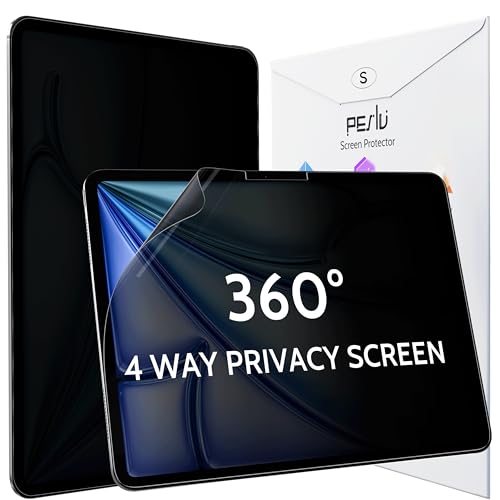 Peslv 4 Way Privacy Screen for iPad Air 11 Inch (2024-2026, M2 M3 M4), Anti Glare Blue Light 360 Spy Filter Private Cover, High Sensitive Bubble-Free Easy Install Black Security Protector - size: 11''(iPad Air 2024-2026)