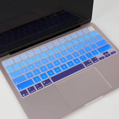 Allinside Keyboard Cover for 2026 MacBook Neo 13-inch A3404 (A18 Pro) & MacBook Air 13"/15" and MacBook Pro 14"/16" (M5 Chip), Premium Silicone Keyboard Protector Skin, US ANSI Layout, Ombre Blue - color: Ombre Blue