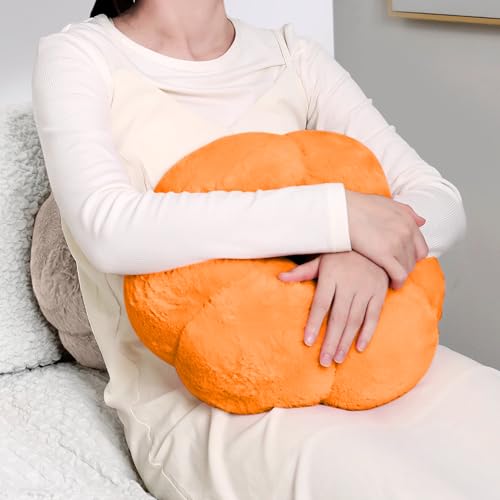 CreaDream Pumpkin Tablet Pillow Stand, Adjustable Pillow Stand for Lap Bed | Detachable Snack Bowl, Fits 4.7"-13" Kindle, Tablets, iPad, Soft Plush Fabric, for Reading and Relaxation on Bed, Couch - color: Orange