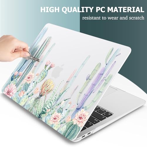 May Chen Compatible with New MacBook Air 13 inch Case 2021, 2020 2019 2018 Release Model: M1 A2337 A2179 A1932, Plastic Matte Hard Shell Case Cover for Mabook Air 13 inch with Retina Dispaly, Cactus - color: Beautiful cactus