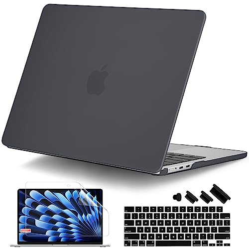 DONGKE for MacBook Air 15 Inch Case M5 M4 M3 M2 (2026-2023) A3448 A3241 A3114 A2941, Protective Hard Shell Cover Compatible with Touch ID & Liquid Retina Display - Matte Black - color: Matte Black
