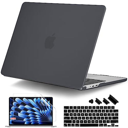 DONGKE for MacBook Air 15 Inch Case M5 M4 M3 M2 (2026-2023) A3448 A3241 A3114 A2941, Protective Hard Shell Cover Compatible with Touch ID & Liquid Retina Display - Matte Black - color: Matte Black