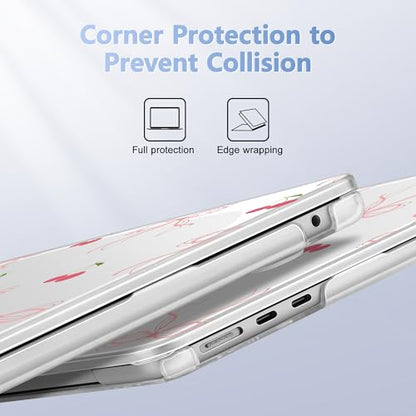 May Chen for MacBook Air 15 inch Case M5 M4 M3 M2 2026 2024-2023, Model A3448 A3241 A3114 A2941, Closes Seamlessly Hard Shell Laptop Cover with Keyboard Cover, Bow - color: Bow