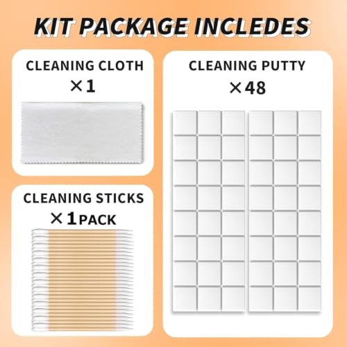 MOLOPPO Cleaning Putty, Cleaner Kit for Airpods, Phone Cleaning Kit (White) | Remove Ear Wax & Dirt & Gunk from Device's Small Crevices, for Airpods Charging Case/Headphones/Electronics - color: B1-White