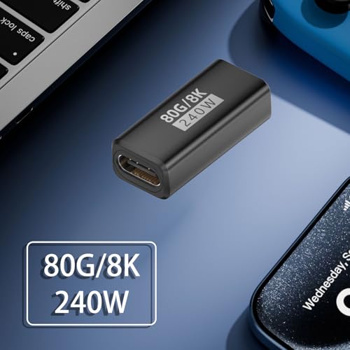 3Pack USB C Coupler Thunderbolt 5,120Gbps USB C Female to Female | 240W Fast Charging,Dual 8K,16K,@60hz Video,for MacBook, Ipad, Thunderbolt 5/4/3,iPhone 17,USB4,Razer Blade - color: Black