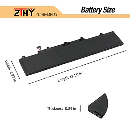 45Wh L19C3PD5 Battery Replacement for Lenovo ThinkPad E14 E15 2nd 3rd 4th | ThinkPad E14 E15 Gen 2 Gen 3 Gen 4 Laptop Battery L19M3PD5 L19D3PD5 L19L3PD5 L20C3PD4 L20L3PD4 L20M3PD4 11.1V 3-Cell 4120mAh - size: 11.50*2.87*0.24inch L19M3PD5