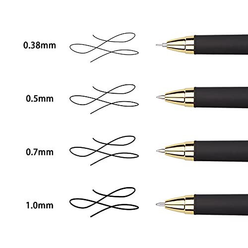 Gel Ink Rollerball Stylus Pen - 18 Pack,1.0mm Gel Pen Bold Point,2 in 1 Capacitive Stylus Pen,Large Capacity Black Ink,Writing Smoothly for Office,Business,Gift,Metal Gold Clip - color: 1.0mm-18Pack-Black