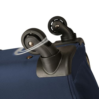 Kenneth Cole REACTION Chelsea 2-Piece Bundle - 17" 4-Wheel Spinner Underseat Carry-On Luggage & Matching 15" Laptop Backpack, Navy - color: Navy, size: 2-Piece Bundle (Underseater + Backpack)
