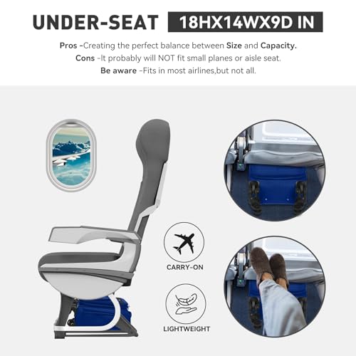 16 Inch Underseat Carry on Luggage With Wheels Weekender Overnight Business Travel Bag Suit cases Mini Suitcases with Wheels Under Seat Bag for Airlines,Blue - color: Blue, size: Underseat 16 inch